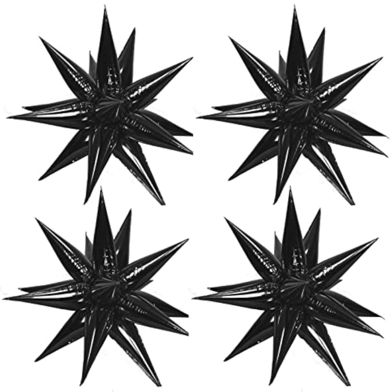 50 Pc Black Foil 26 Inch 3D Starburst Balloons Party Decoration
