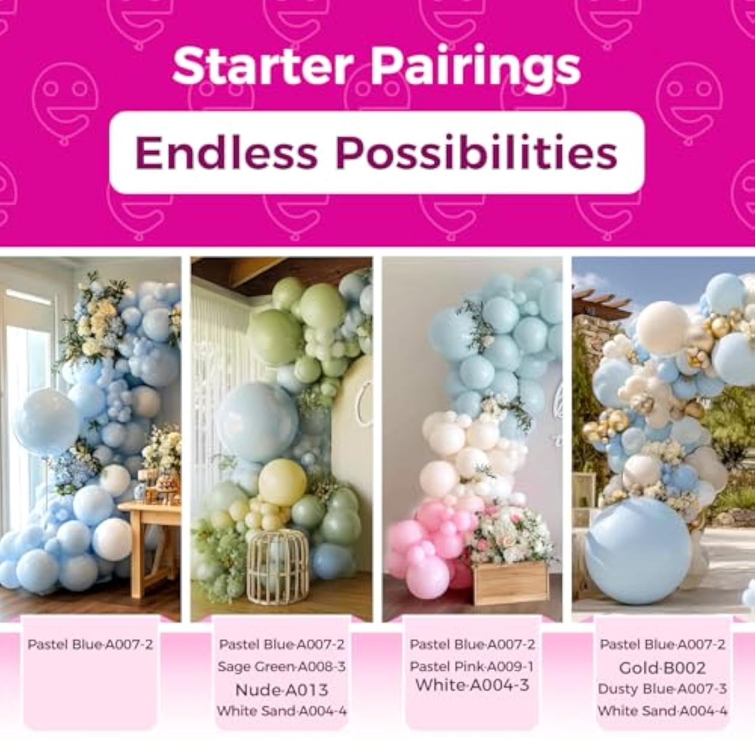 Pastel Blue Balloons: 12" Party Decor, 100pcs with Ribbon