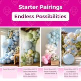 Pastel Blue Balloons: 12" Party Decor, 100pcs with Ribbon