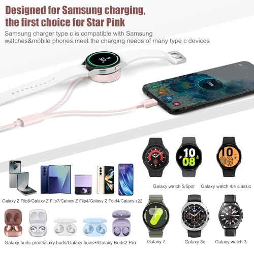 2 in 1 for  Watch Charger, 25W USB C Fast Charger Compatible with Galaxy Watch 8/8 Classic/Ultra/7/6/6 Classic/5 Pro/5/4/4