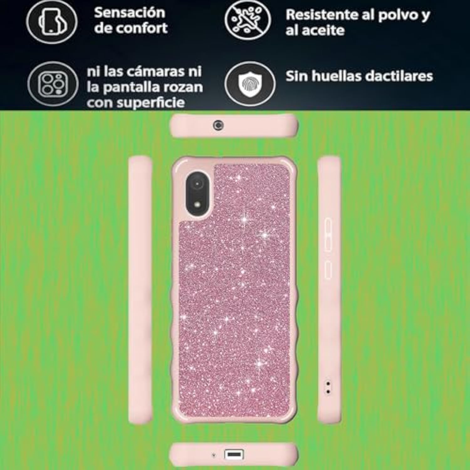 Compatible For Cloud Stratus C8 Leather Phone Case Cover With Tempered Glass Screen Protector Mirror Ring Glitter Powder Mobile Phone Holder