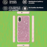 Compatible For Cloud Stratus C8 Leather Phone Case Cover With Tempered Glass Screen Protector Mirror Ring Glitter Powder Mobile Phone Holder