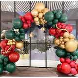 60-Pack 12-Inch Red, Green, and White Balloons with Confetti for Parties