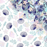 Coastal Party Foil Confetti - 200 Pc | Beach Engagement Party Decoration, Bachelorette Table Decor, Bridal Shower Supplies, Beach Birthday Tablescape