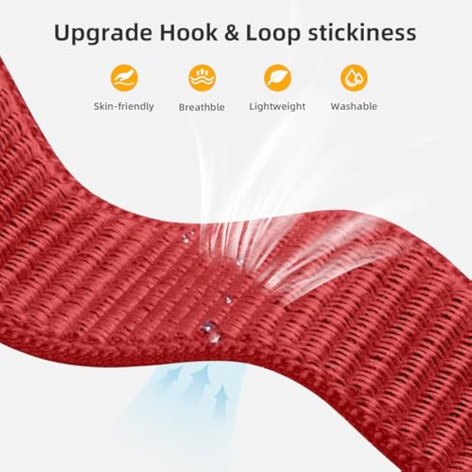 Adjustable Braided Nylon Sport Bands for Apple Watch 38-49mm Red