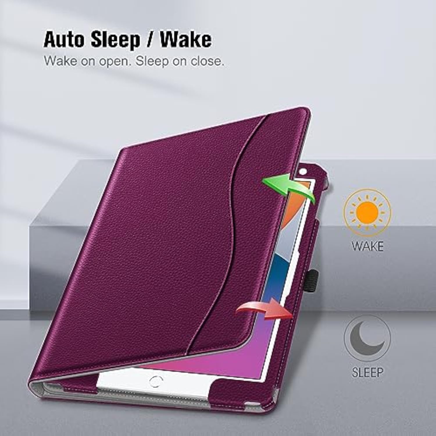Fintie Case For 9Th / 8Th / 7Th Generation (2021/2020/2019) 10.2 Inch - [Corner Protection] Multi-Angle Viewing Stand Cover With Pocket & Pencil Holder, Auto Sleep Wake, Purple