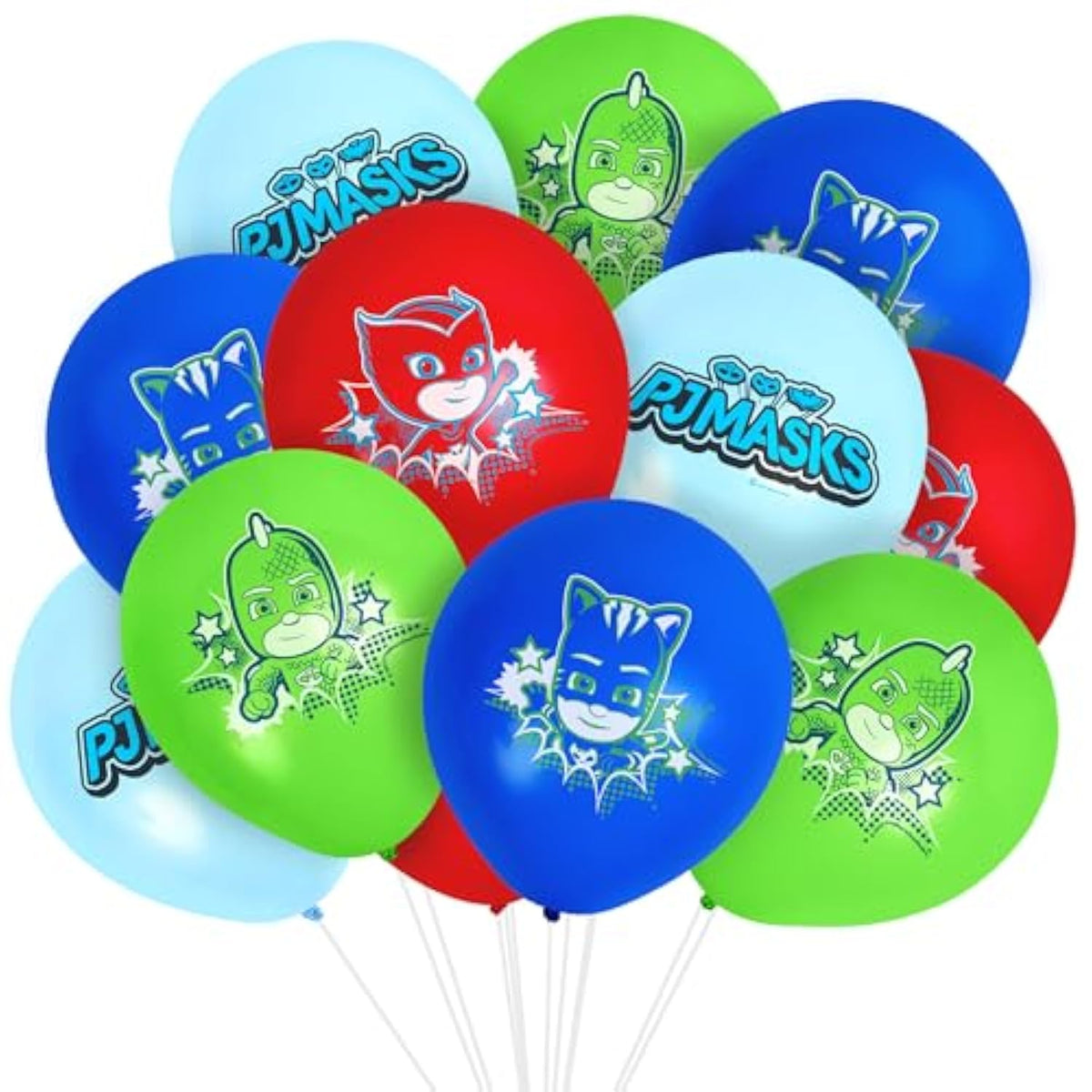 24pk Official PJ Masks Balloons — Licensed Latex Birthday Party Decorations
