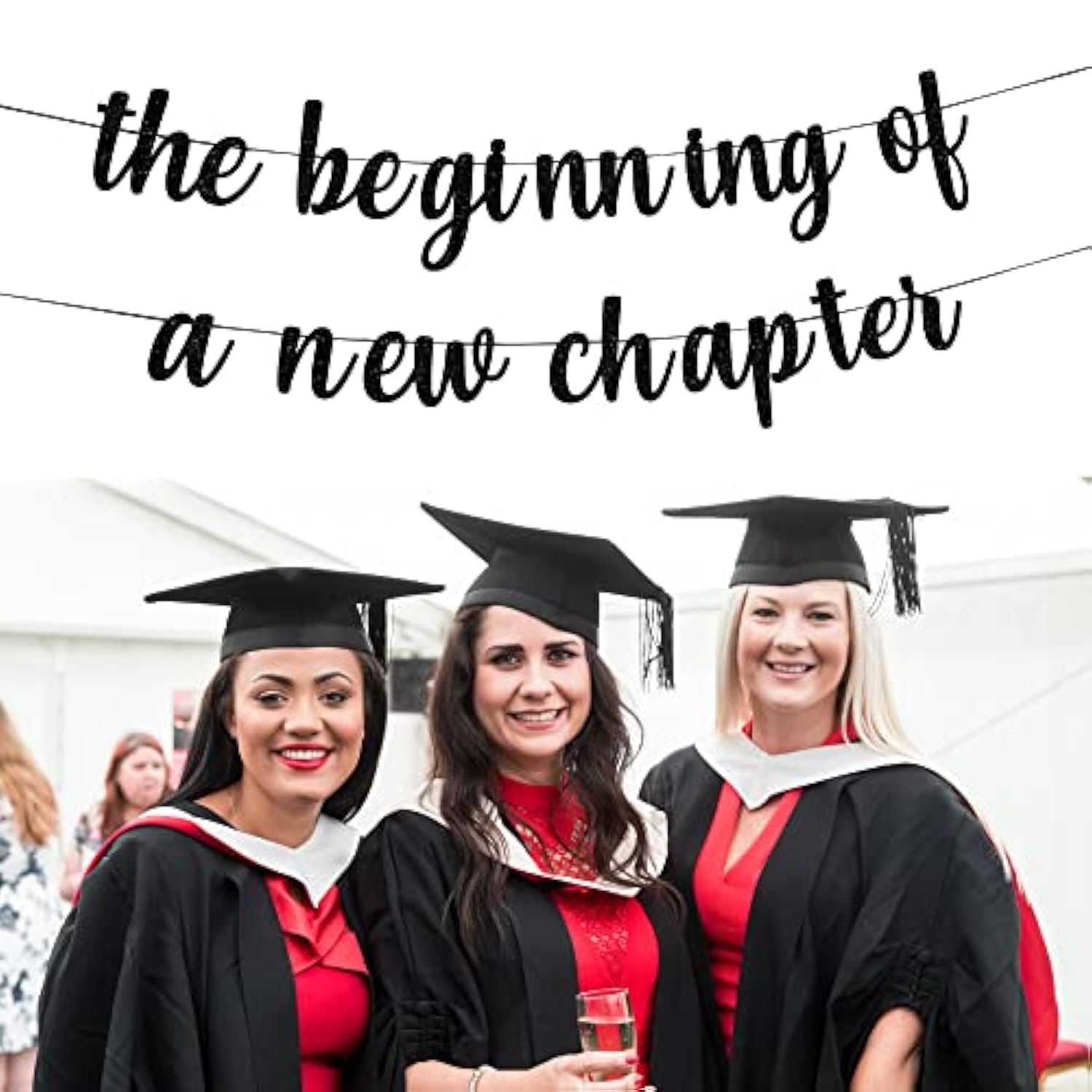 The Beginning Of A New Chapter Banner 2025 Graduation College Bound Sign For Trunk Party Book Club Decor Congratulations Decorations Farewell Party Decorations