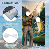 Gone Fishing Party Decorations Fisherman Photo Door Banner Fishing Photo Booth Props, Large Backdrop Hanging For Kids Boys Girls Fisher Tournament Birthday Party Game Decor Favors Supply