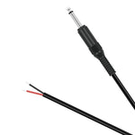 6.35Mm 1/4" To Speaker Wire Adapter, 2-Pack 6Ft 6.3Mm Ts Mono Male Plug To Bare Wire Pigtail Connector Repair 6.35Mm Jack Audio Cable For Microphone Speaker Electric Guitar Bass Keyboard Amplifier