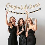 Pre-Strung Congratulations Banner - No Diy - Gold Glitter Congratulation Banner - Pre-Strung Garland On 6 Ft Strand - Graduation, Wedding, Retirement Party Decorations & Decor. Did We Mention No Diy