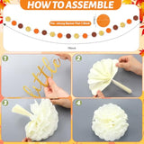 Little Pumpkin Fall Baby Shower Decoration 15 Pcs A Little Pumpkin Is On The Way Banner Tissue Pom Poms Paper Lantern Fan For Fall Birthday Baby Shower Gender Reveal Party Decor(Orange)