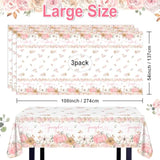 3 Pcs Pink Pumpkin Baby Shower Tablecloths 108X54 Inch Fall Baby Shower Decorations For Girl A Sweet Little Pumpkin Is On The Way Party Supplies