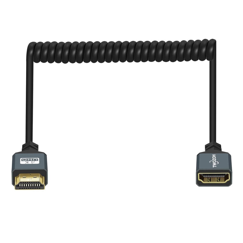 Hdmi To Hdmi Adapter Coiled Cable, 4K Coiled Hdmi Male To Hdmi Female Cable, H