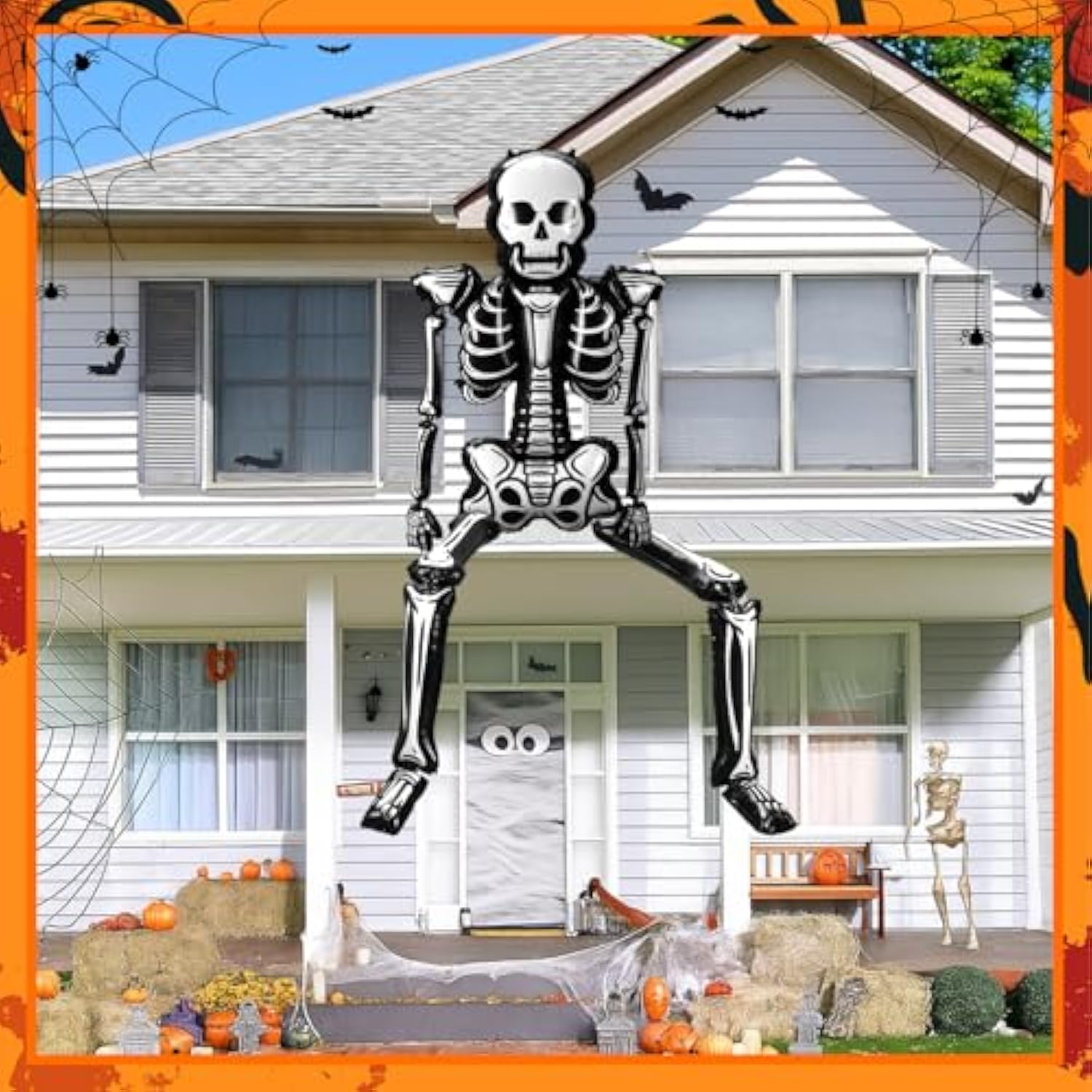 8.4ft Inflatable Halloween Skeleton Balloons Large Scary Outdoor Horror Party Decorations