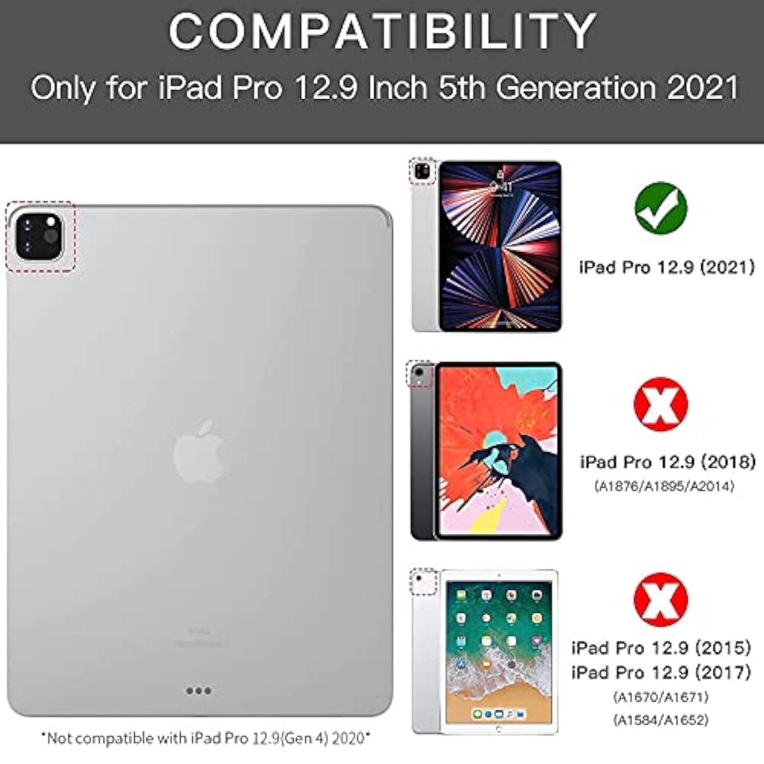 Ipad Pro 12.9 Inch Gen 5 Waterproof Case 2021,Underwater Protective Dustproof