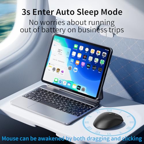 Bluetooth Silent Mouse, Ergonomic Computer Mouse With Side Buttons, Bt4.2 Quiet Mice Without Usb Receiver, 18 Months Battery Life, Compatible With Chromebook, Laptop, Tablet - Black