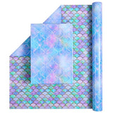 Mermaid Wrapping Paper Roll - Mini Roll 17 Inches X 33 Feet - Birthday Wrapping Paper For Girls, Little Mermaid Wrapping Paper For Girls Birthday Christmas Holiday,