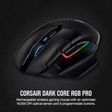 Corsair Dark Core RGB Pro, Wireless FPS/MOBA Gaming optical Mouse with SLIPSTREAM Technology, Black, Backlit RGB LED, 18000 DPI, Optical,CH-9315411-NA