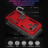 Compatible With Lg K51 Case, Lg Q51 Case, Lg Reflect Case, With [Tempered Glass Screen Protector][Metal Ring][Magnetic Support] Kickstand Heavy Duty Drop Protector Phone Case (Black)