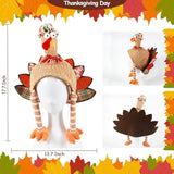 2 Pcs Plush Turkey Hat, Funny Turkey Headwear For Thanksgiving Night Event, Dress-Up Party, Thanksgiving Decor