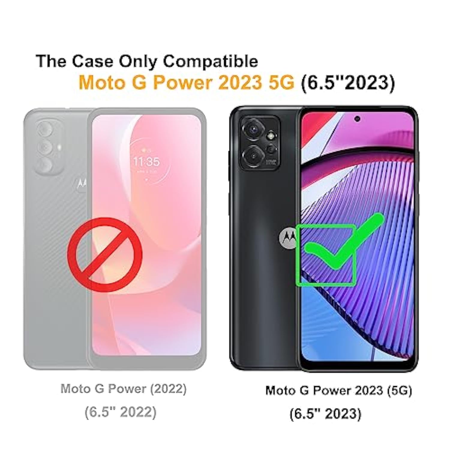 For Moto G Power 5G 2023 & Moto G 5G 2023 Case With Tempered Glass Screen Protector, Heavy-Duty Tough Rugged Phone Case Cover With Ring Holder Kickstand [Dark Green]