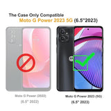 For Moto G Power 5G 2023 & Moto G 5G 2023 Case With Tempered Glass Screen Protector, Heavy-Duty Tough Rugged Phone Case Cover With Ring Holder Kickstand [Dark Green]