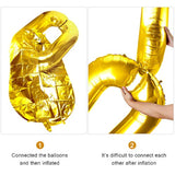 24 Pieces Chain Balloons 16 Inch Foil 90S Balloons Hip Hop Party Decorations Jumbo Chain Link For 80S 90S Hip Hop Retro Theme Birthdays Graduations Weddings Arch Supplies(Gold)