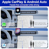 Usb To Usb-C And Lightning Cable Combo 6Ft, 2 In 1 Nylon Braided Iphone Charger Cable Apple Carplay & Android Auto, [Mfi & 3A Fast Charge] Multi Iphone Charging Cable Cord For Iphone 16/15/14/Android