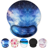 Mouse Pad With Gel Wrist Rest, Starry Sky Ergonomic Mousepad With Wrist Support, Smooth Surface And Non-Slip Pu Base, Portable Pain Relief Mousepad For Computer, Laptop, Office & Home