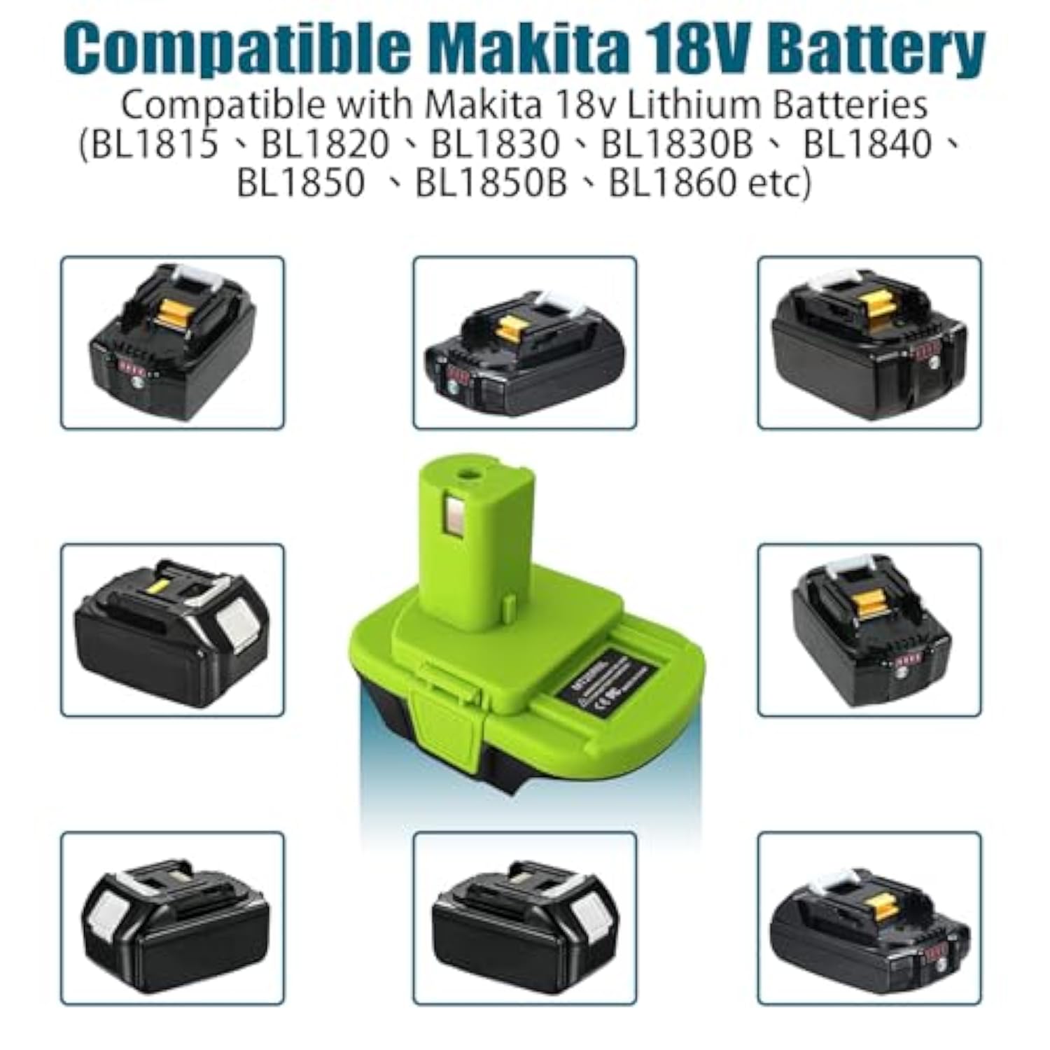 Battery Adapter Converter Use For Ryobi 18V Tools,Converts For Makita 18V Li-Ion Battery To For Ryobi 18V Li-Ion Battery,Fit For Ryobi 18V One+ System Power Tools P102 P104 P105 P107 P108 P109