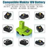 Battery Adapter Converter Use For Ryobi 18V Tools,Converts For Makita 18V Li-Ion Battery To For Ryobi 18V Li-Ion Battery,Fit For Ryobi 18V One+ System Power Tools P102 P104 P105 P107 P108 P109