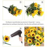 Artificial Sunflower Bouquets,2 Bunches Fake Flowers For Outdoors Baby Shower Home Wedding Fall Decor, Bride Holding Flowers,Diy Garden Craft Art Decor