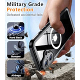 iPhone 16 Case, MagSafe, Waterproof, IP68, 12FT Drop Proof, Shockproof, Black 6.1"