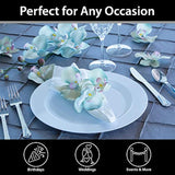 Premium Quality Heavyweight 10.25 Inch Plastic Plates China Like, Wedding And Party Dinnerware Plastic Plates White Pearl - 30 Count