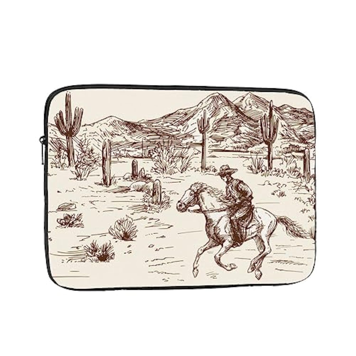 Wild West Desert Cowboy 15 Inch Portable Laptop Sleeve Compatible With Macbook Air Notebook Computer Case For Men Women College School Students