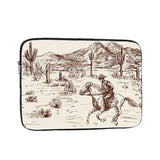 Wild West Desert Cowboy 15 Inch Portable Laptop Sleeve Compatible With Macbook Air Notebook Computer Case For Men Women College School Students