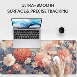 Xxl Large Gaming Mouse Pad, 35.4 X 15.7 Inches, With Non Slip Rubber Base, Extended Keyboard Pad For Home Computer Office Workstations, Large Laptop Mouse Pads Blooming Flowers