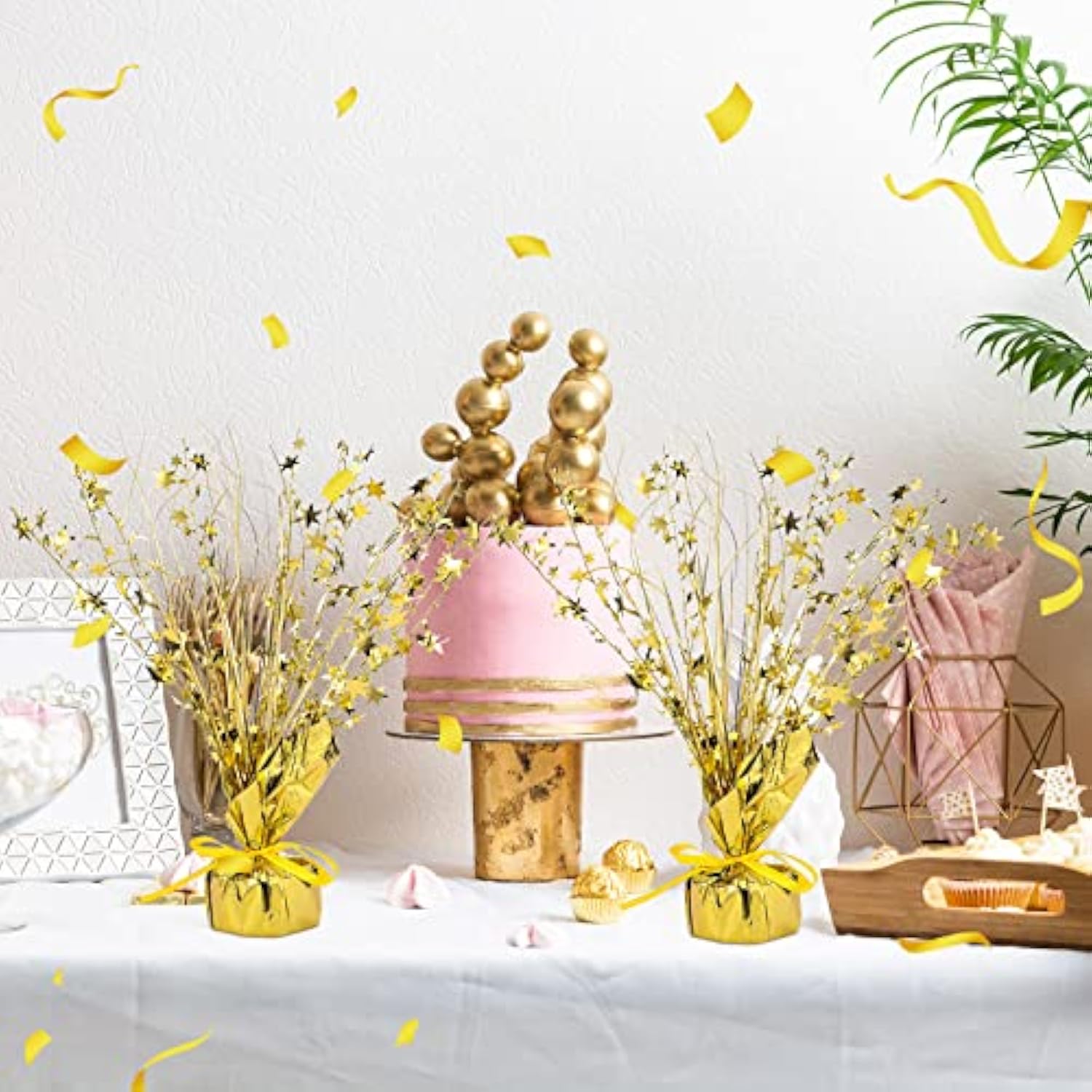 3pcs Gold Foil Starburst Table Centerpieces for Christmas & Holiday Decor