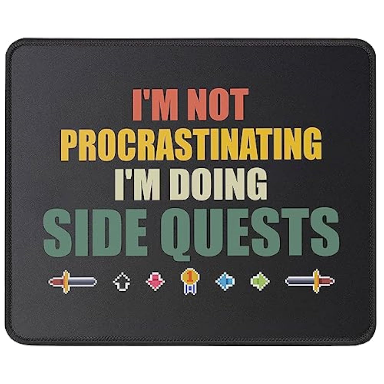 I'M Not Procrastinating I'M Doing Side Quests Funny Gamer Mouse Pad - Men Video Game Mouse Mat For Gamers - Gaming Mousepad 9.5 Inch