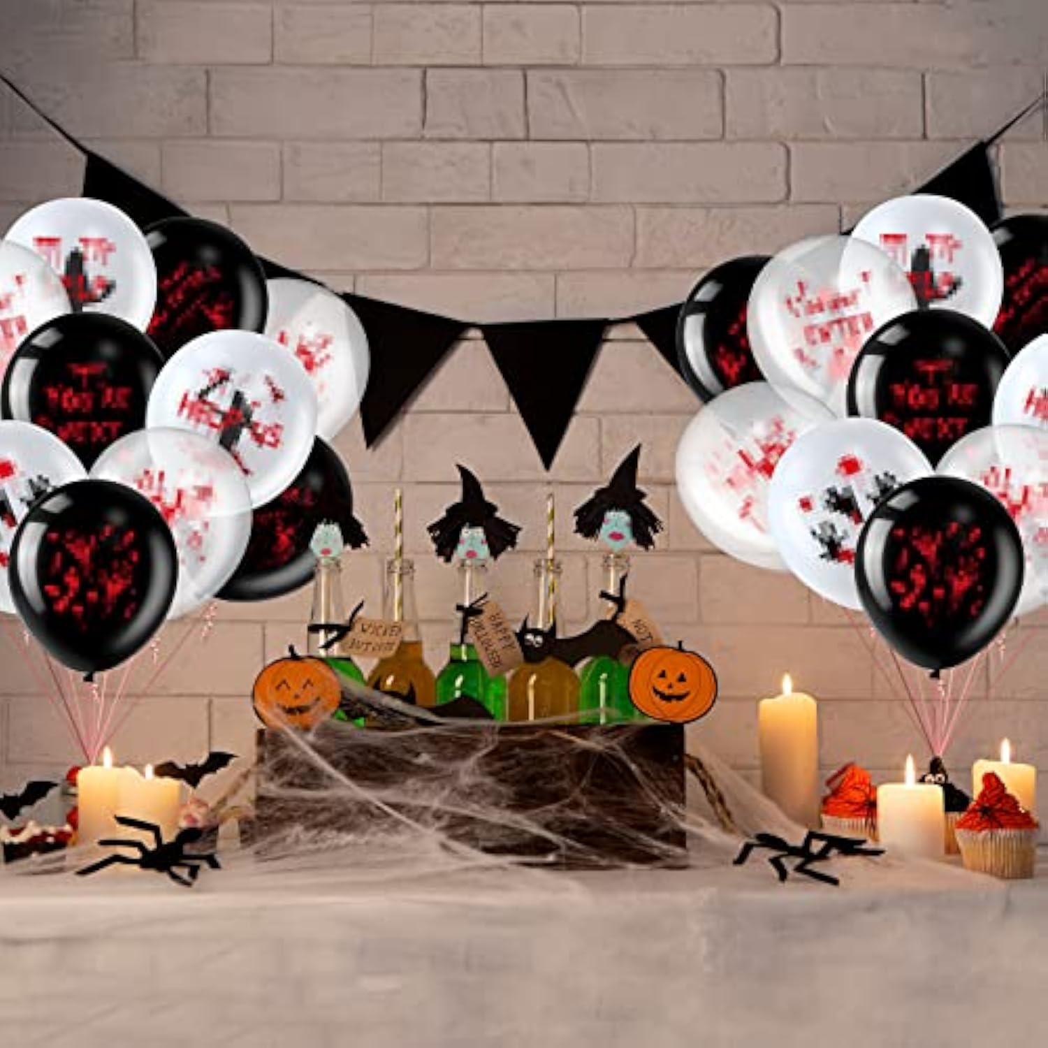 45pcs Halloween Balloons 12 Inch Bloody Handprint Footprint Zombie Latex Party Decor