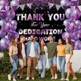 We Appreciate You Banner Backdrop Large Black Purple Photo Booth Backdrop Employee Thank You Banner Employee Appreciation Decor for Teachers Nurses Graduations Staff Recognition Events