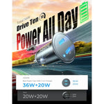 Usb C Car Charger For Iphone 15, Smallest 56W Car Charger Adapter Fast Charginig, Pd 3.0 Dual Usb Compatible With Iphone 15 Pro Max Plus/14/13 Pro/12 Pro/12 Mini, Galaxy, Ipad Pro
