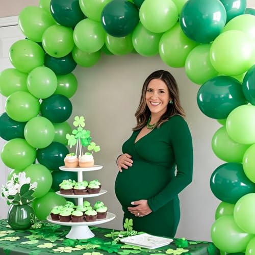 Green Balloons,12 Inch 50pcs Dark Green Lime Green Latex Balloons Green Party Decorations Balloons for St. Patrick's Day Birthday Jungle Safari Outdoor Events