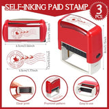 3 Pcs Christmas Self Rubber Stamps With Red Ink North Pole Self Inking Stamp Santa Claus Signature Reindeer Christmas Tag For Adults Office School Party (Red)
