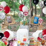 Red Black Balloon Arch Kit 60pcs Red Black White Confetti Balloons for Party