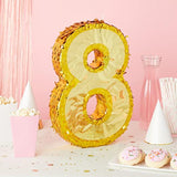 Gold Foil Number 8 Piñata: 8th Birthday Party Decoration (17"x11"x3")