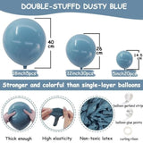 Dusty Blue Balloon Double Stuffed Slate Baby Blue Balloons Different Sizes 18/12/5 Inch Pastel Light Latex Arch Kit For Birthday Baby Shower Gender Reveal Wedding Party Decorations