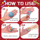 24Pack Colorful Hand-Thrown Streamer Poppers, No Mess Confetti for Parties & Events