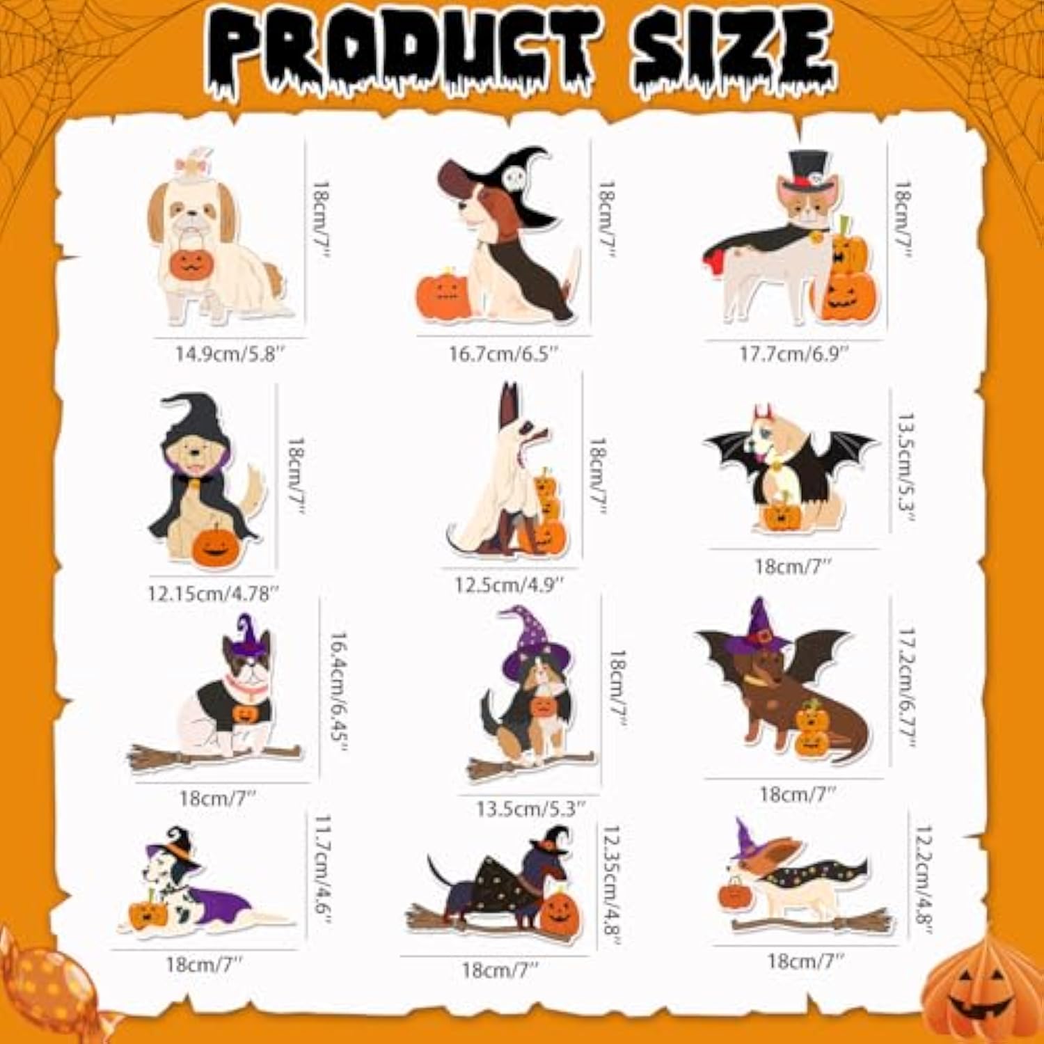 Halloween Dog Garland: Witch Hat, Pumpkin Puppy Banner